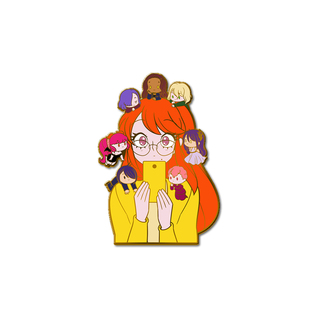 XL-sized 2.5" "Joanna and Chibi Gods" Enamel Pin