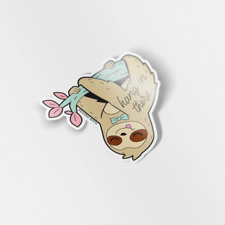 Vinyl Sticker Hang in There Upside Down Sloth