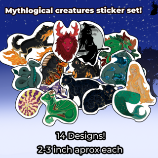 mythological creatures sticker pack