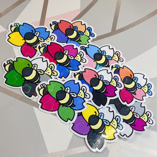 2 Inch Holographic Bee Stickers