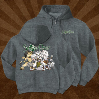 Snow Paw Logo Embroidered Dark Heather Zippered Hoodie