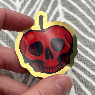 Skull Poisoned Apple Sticker