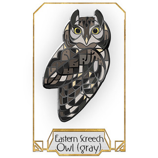 Eastern Screech Owl Pin (Gray)