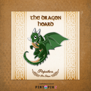 Emerald Sword Dragon Enamel Pin