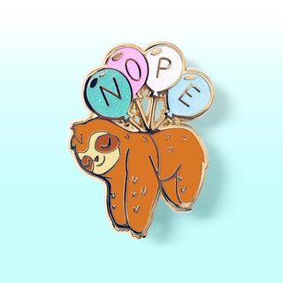 Enamel Pin NOPE Balloon Sloth