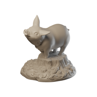 ♟️ Figurine du Cochon nain, Plastique + STL