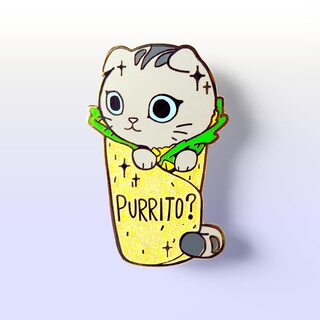 Enamel Pin Purrito Cat Burrito