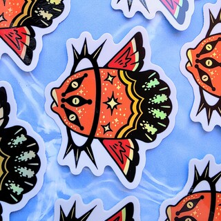Burning Sunfish | 3 inch Angelic Sunfish Holo Sticker