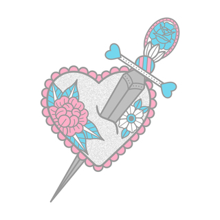 Dagger & Heart Pin - Transgender