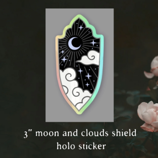 STICKER- Shield with moon and clouds