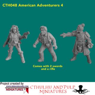 BG-CTH048 American Adventurers 4 (3 models, 28mm, unpainted)