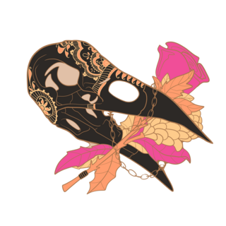 Raven Skull Enamel Pin