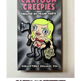 Cartoon Creepies Green Haired Girl with an Ax 2" Soft Enamel pin