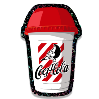 Cola cup woodpecker glitter sticker