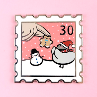 Christmas Poe Stamp Pin - Pink