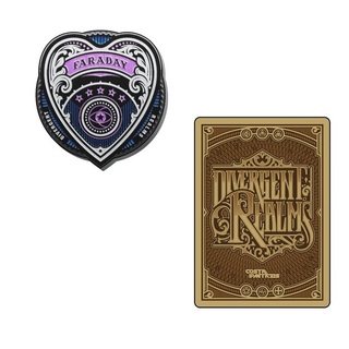 Divergent Realms 2.75" x 2.75" Faraday Coin / 2.5" x 3.5" Antique Gold Card
