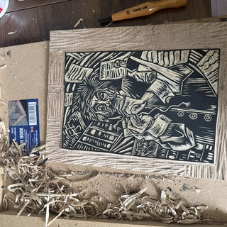 The making of the Creature- Limited Edition Woodblock print