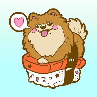 Enamel Pin Sushi Pomeranian