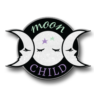 Moon Child Glittery Enamel Pin