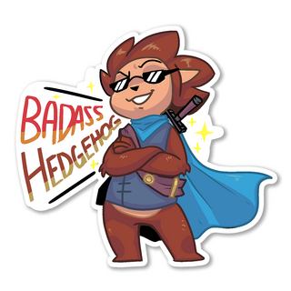 "Badass Hedgehog" Sticker