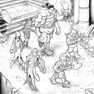 Full Page, B&W Illustration