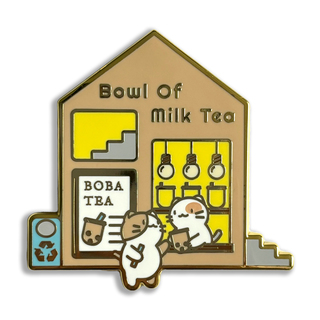 Kitty's Boba Tea House Hard Enamel Pin