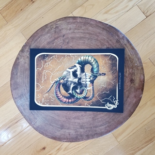 Limited Edition gold foil dragon prints 6x9 - Skull Dragon