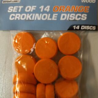 Crokinole Discs (14 Orange Discs)