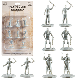 Monster Townsfolk Peasant Paintable Mini Figures Set of 8