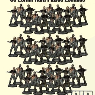 60 - 28mm Hard Plastic Zombies!