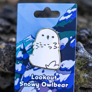 Lookout Snowy Owlbear Pin (016)