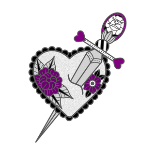 Dagger & Heart Pin - Demisexual