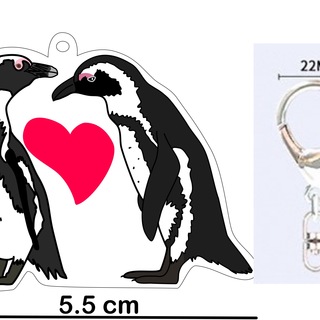 African Penguins Acrylic Charm on Keychain Clip