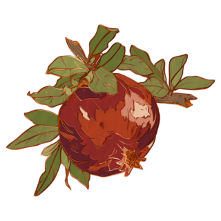 Pomegranate Bough Enamel Pin