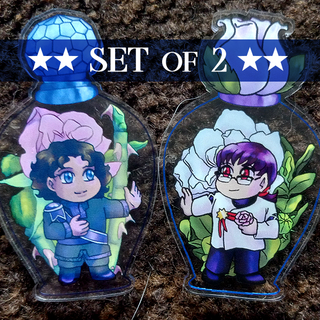 Bottled chibi magnet - set of 2 (Leif + Thorn)