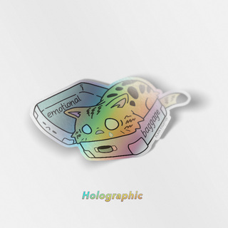 Holographic Vinyl Stickers Emotional Baggage (Bengal Cat)