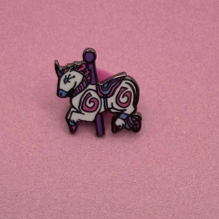Trans flag unicorn mini pin