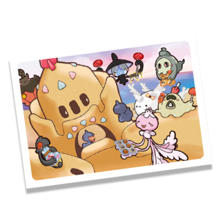 Halloween beach party mini print