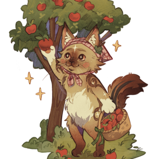 Apple cider the siamese cat picking apples