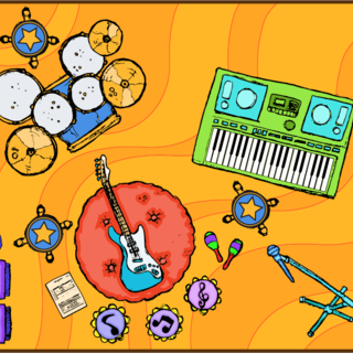 Garbage Day Neoprene Rock/Music Playmat (9.5 x 8.5 Inches)