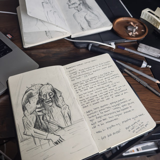 Signed original sketch from the planning phase of my project