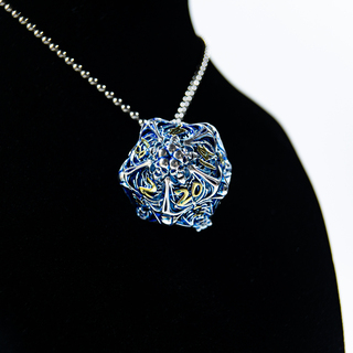 Skull Dice Pendant: Silver Blue Style