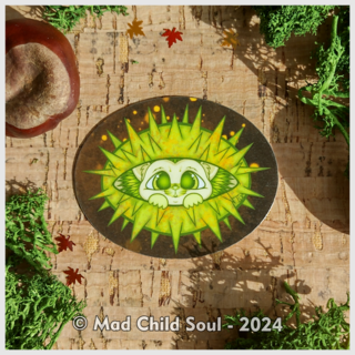 1x STICKER : Hedgehog Chestnut Egg