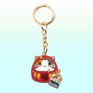 Keychain Daruma Cat