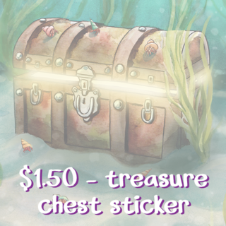 Treasure chest vinyl sticker