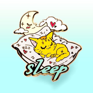 Enamel Pin SLEEP (Somali Cat)