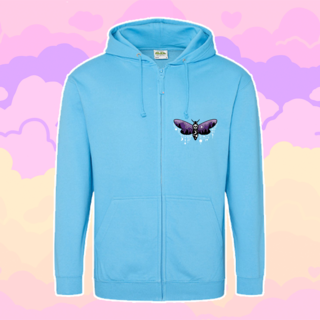 Midnight Moth Printed Zip Hoodie