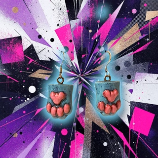 K-pop demon hunter cat paw earrings
