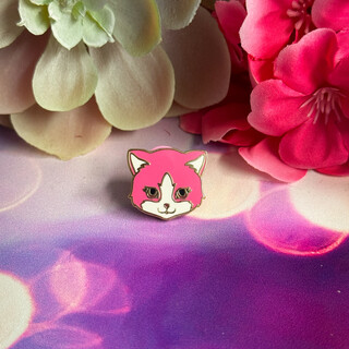 Pink Mini Cat Head Pin