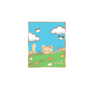 Enamel pin - hidden grass Cat